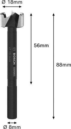 Bosch EXPERT medienos Forstnerio grąžtas 18 mm.